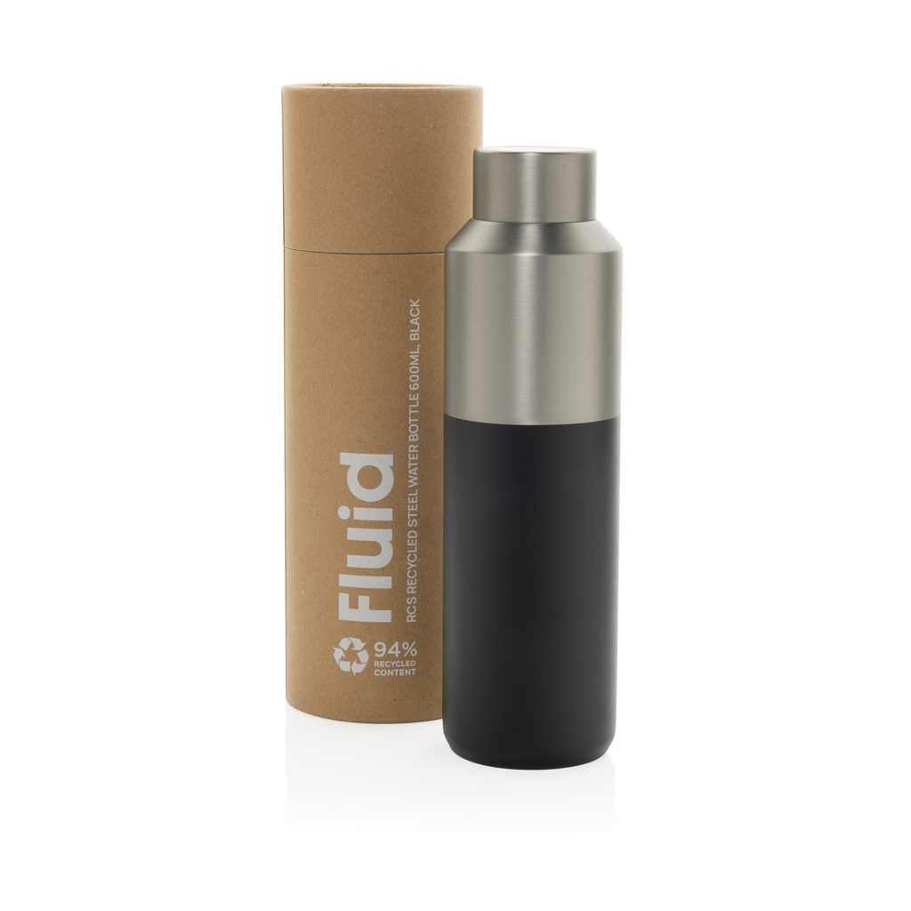 Fluid RCS сертифицирана бутилка за вода от рециклирана стомана 600ml