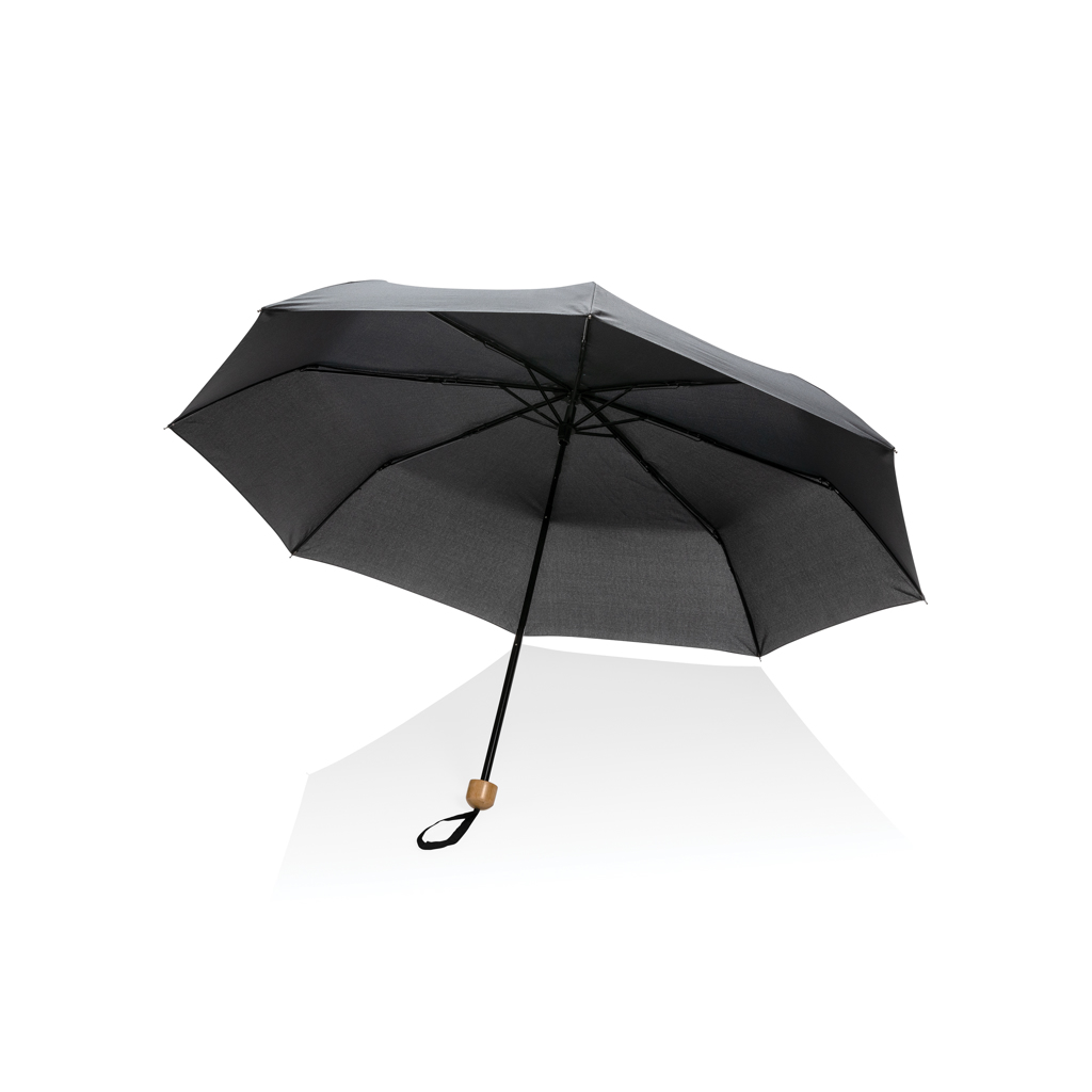20.5" Impact AWARE RPET 190T Pongee bamboo mini umbrella