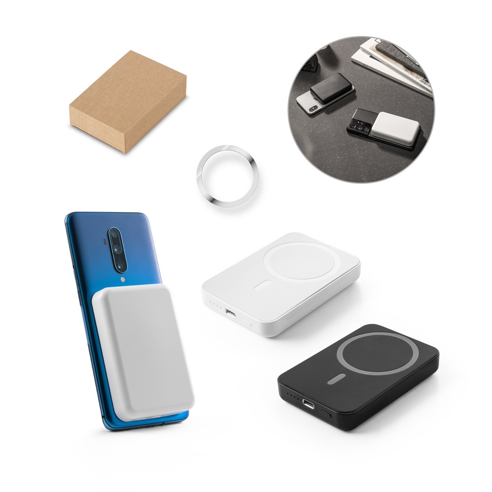 AMPERE 5. Магнитна захранваща батерия с капацитет 5000 mAh и 15W свръхбързо безжично зарядно устройство от рециклиран ABS (100% rABS)