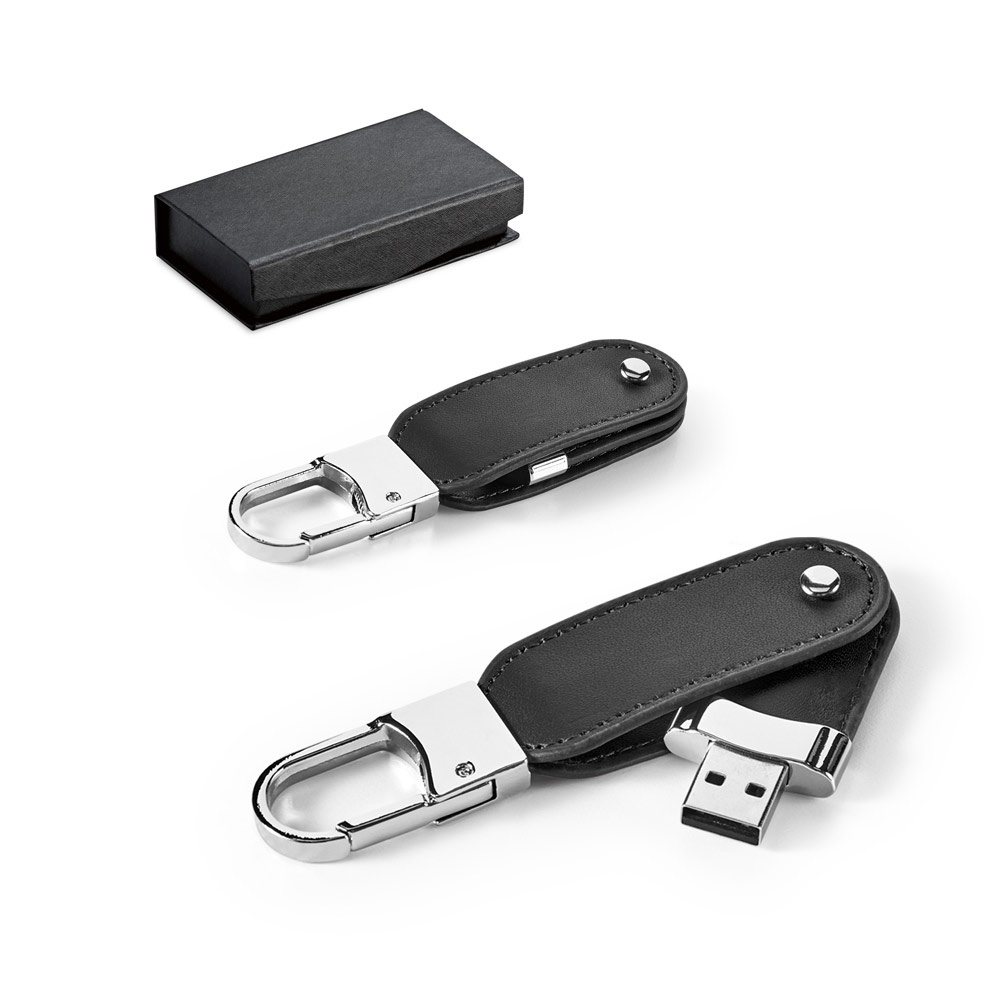 BRAGG 8GB. USB памет с 8GB от PU и с щипка за карабинер