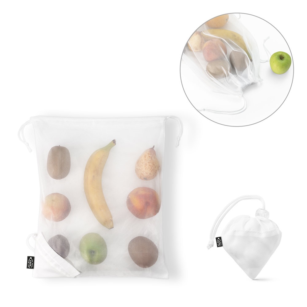 BOLZANO. Сгъваема чанта, изработена от мрежа и 190T рециклиран полиестер (100% rPET)