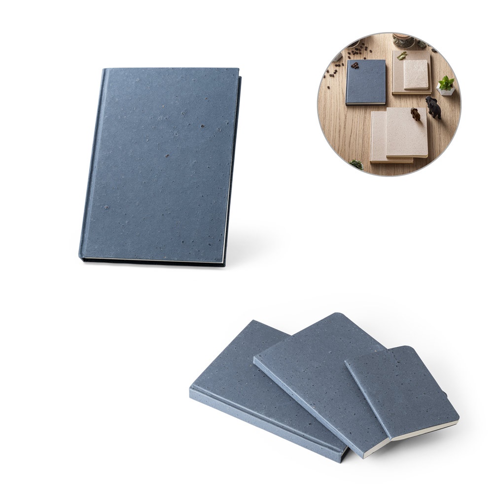 COFFEEPAD RIGID. Тефтер A5 с твърди корици, изработени от рециклирани люспи на кафе (65%)