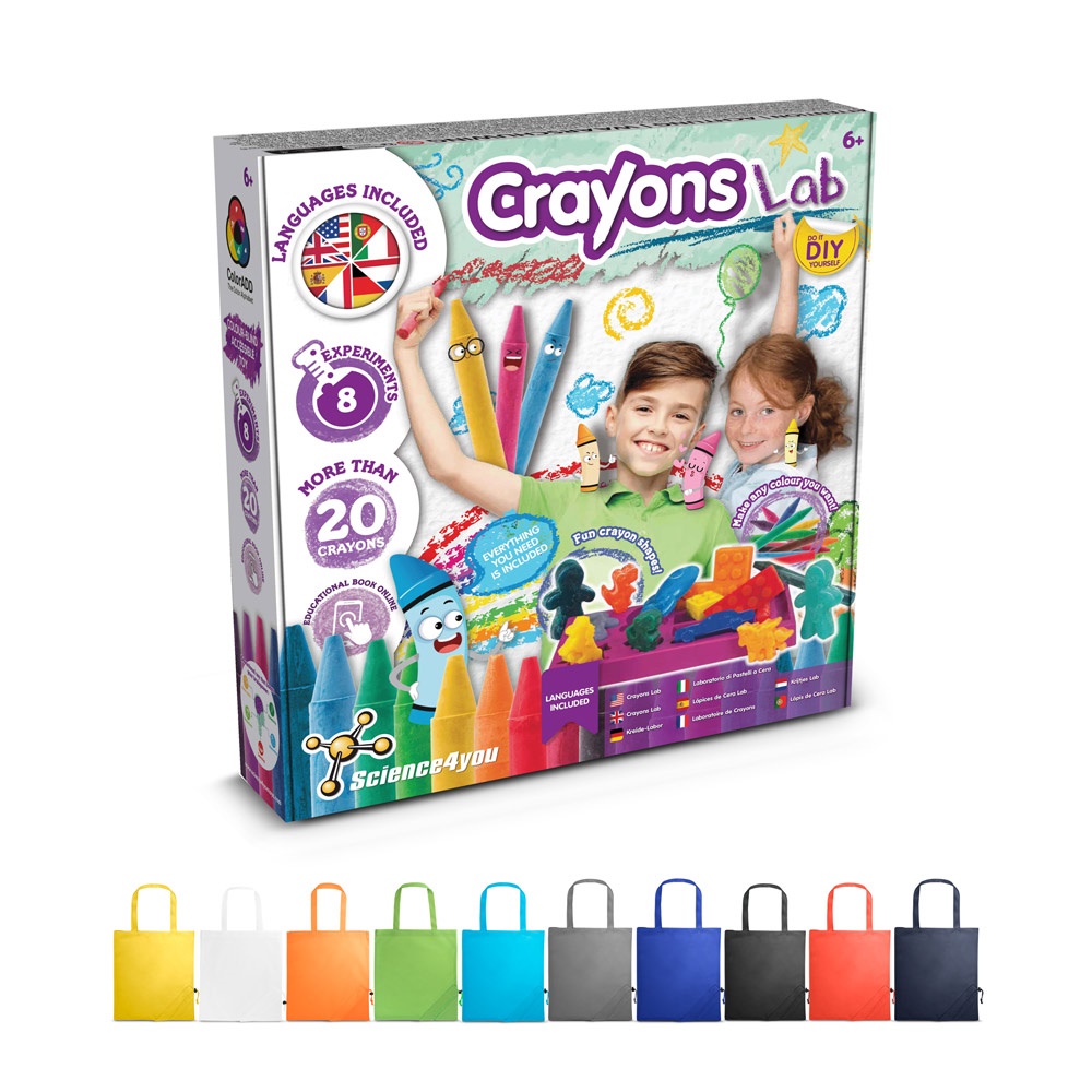 Crayon Factory Kit II. Образователна игра за деца доставя се със сгъваема чанта за подаръци 190t