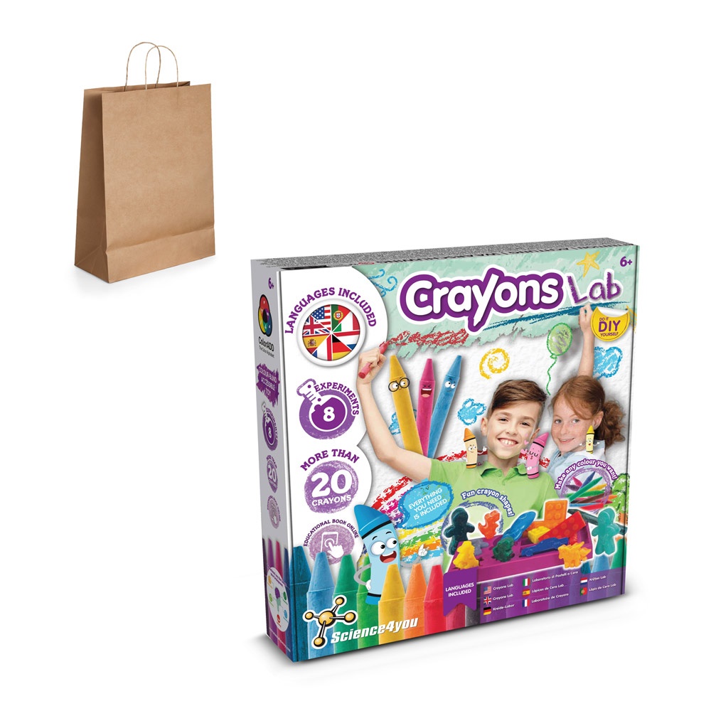 Crayon Factory Kit IV. Образователна игра за деца доставя се с подаръчна торбичка от крафт хартия (115 g/m²)